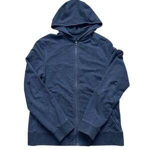 Lululemon Mens Full Zip Hoodie Sweatshirt Large Dark Navy Athleisure Comfort